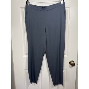 Eileen Fisher 100% Tencel Lyocel Relaxed Fit Trouser Slacks Pant Gray Washable L